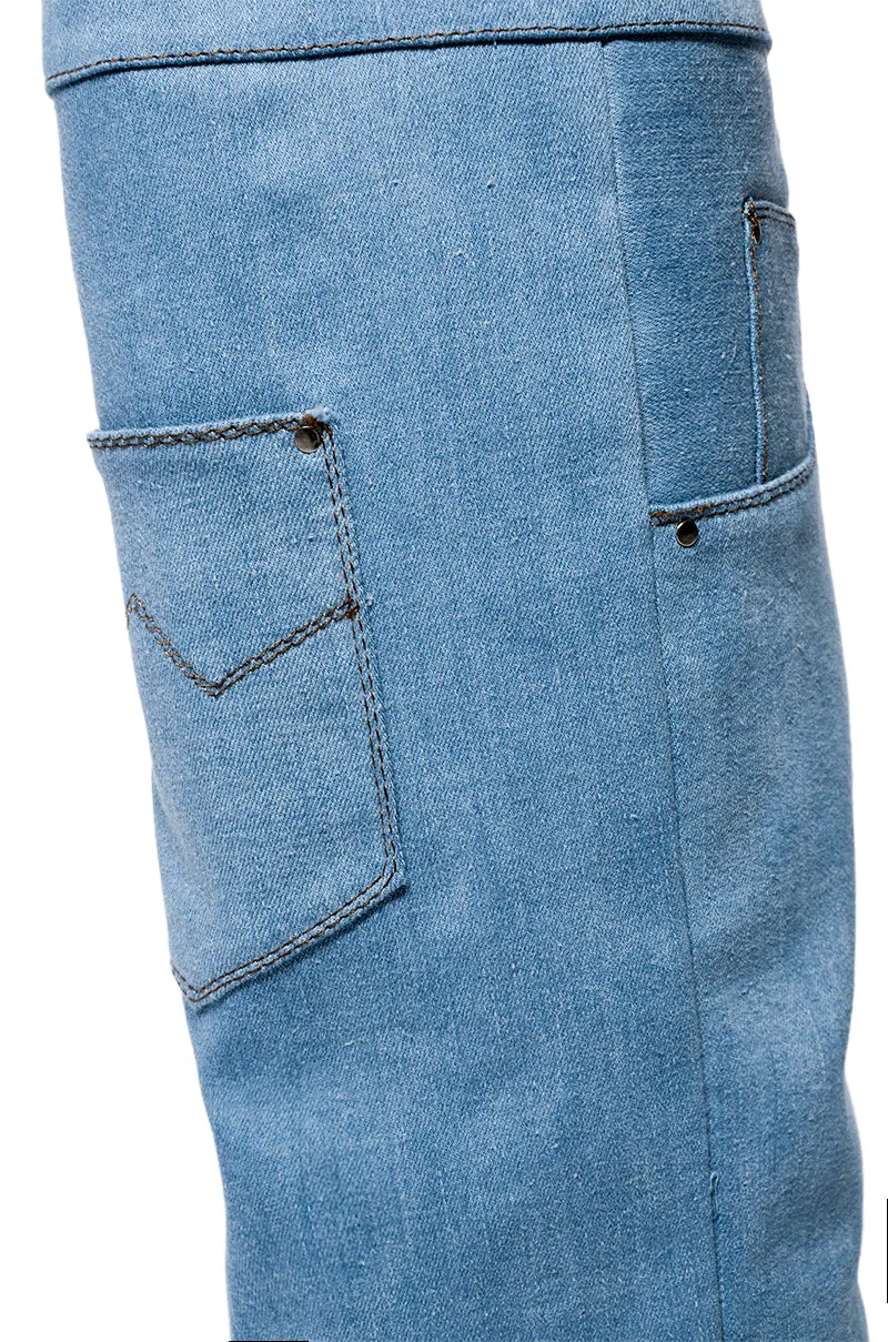 AZALEA WANG MELINA WEDGE BOOT IN DENIM