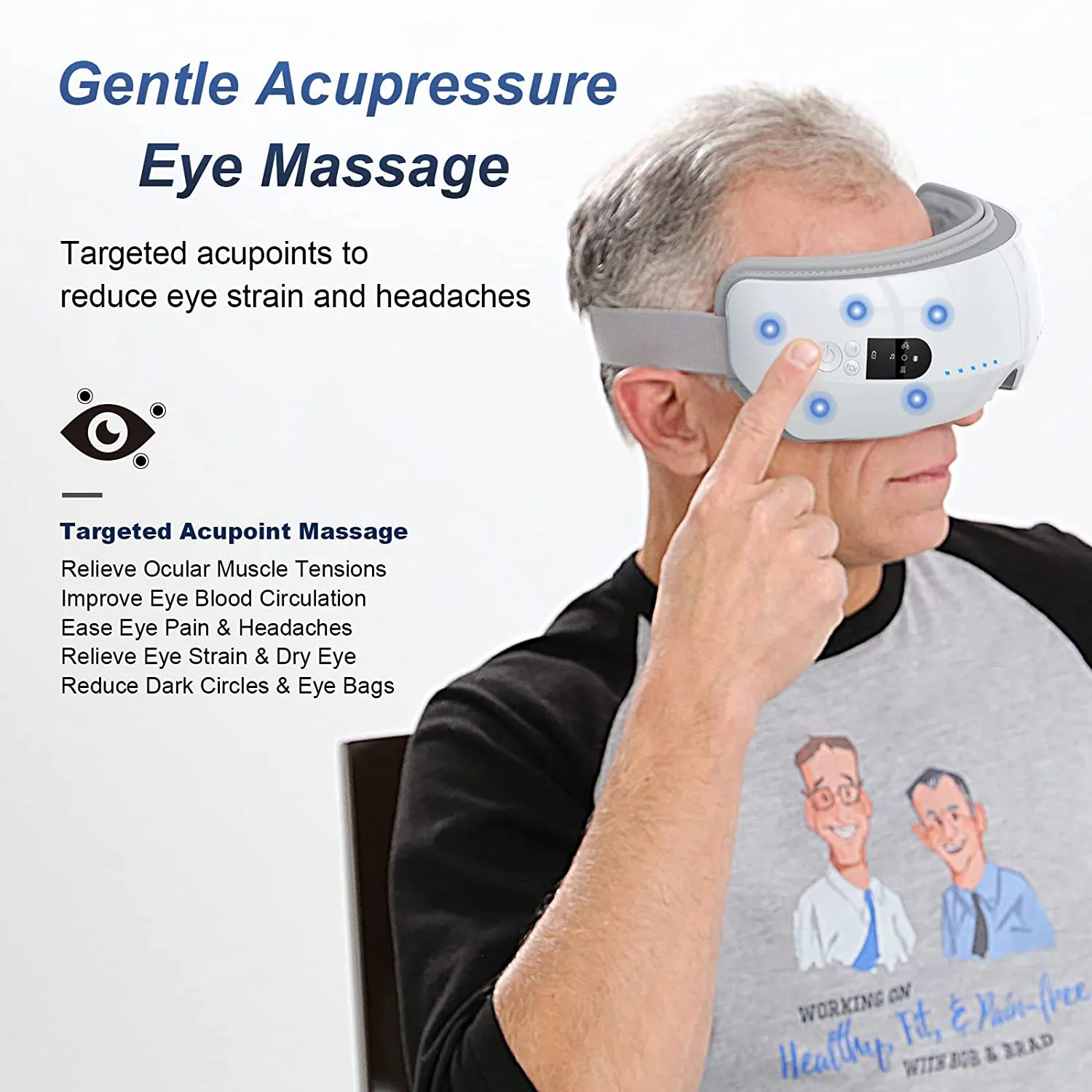 BOB AND BRAD Rechargeable Eye Massager with Heat (Open box)