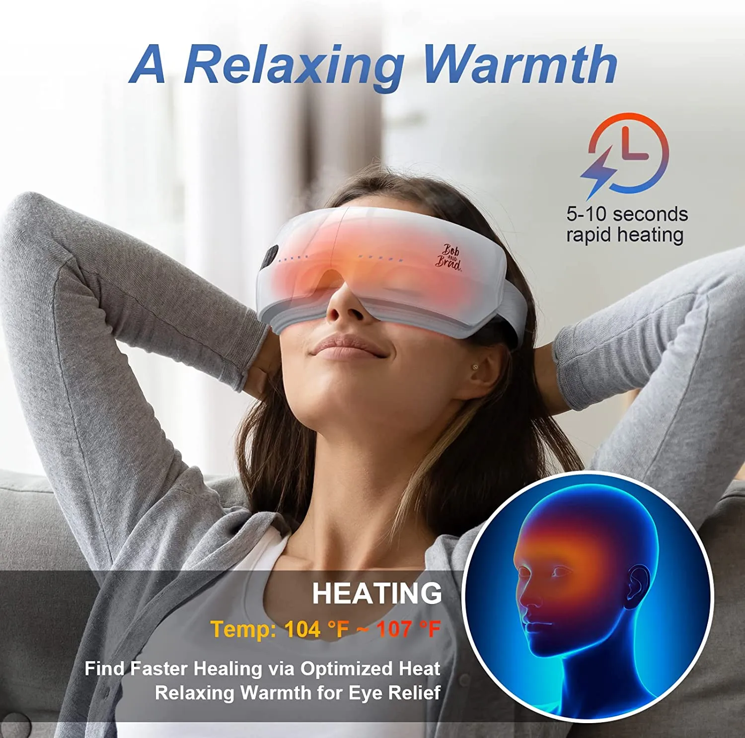BOB AND BRAD Rechargeable Eye Massager with Heat (Open box)