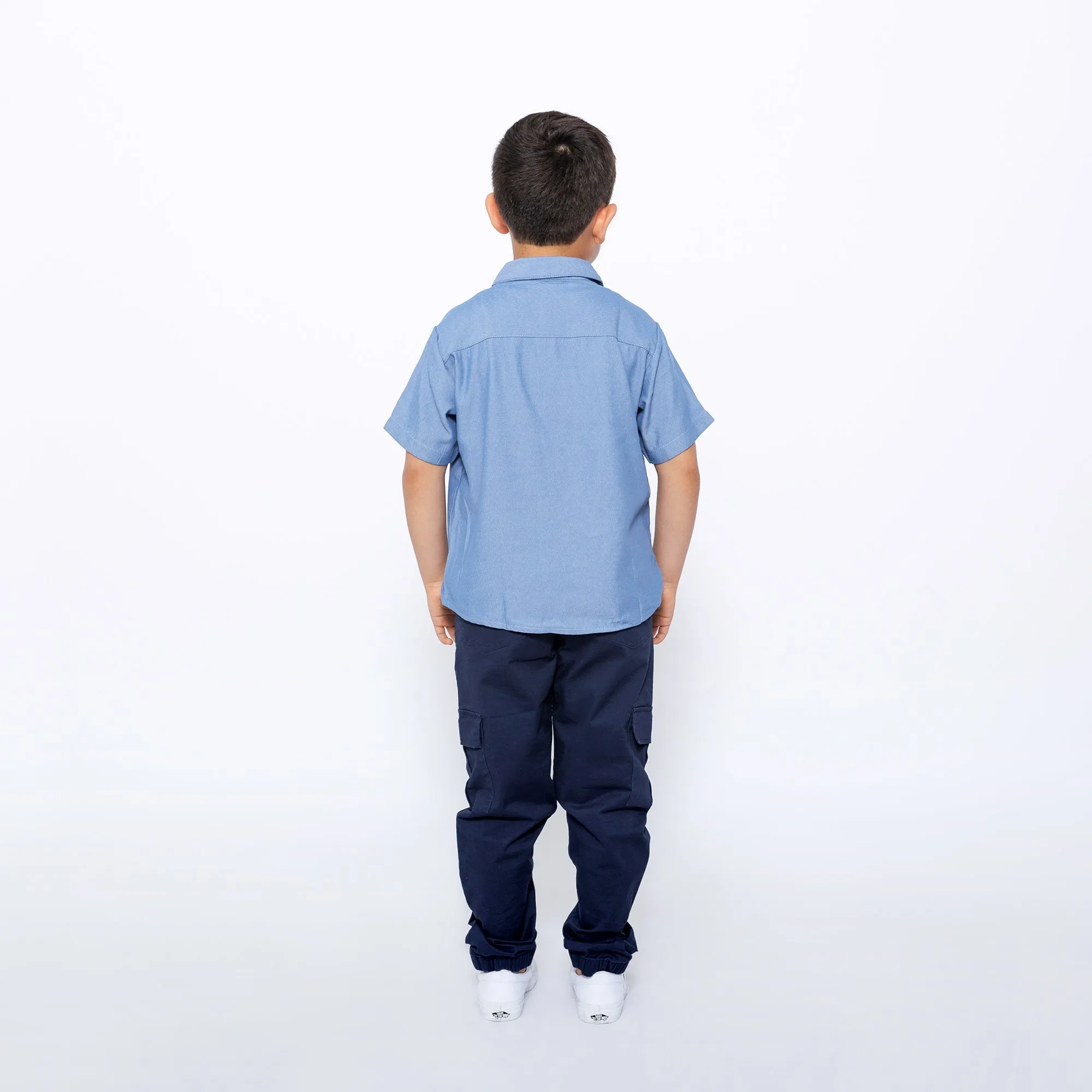 Boys Relaxed Fit Drawstring Cargo Jogger Pants - Blue | Multicultural Kids Clothing