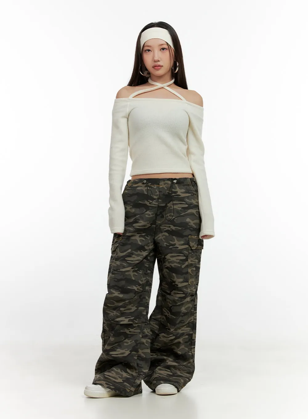 Camo Cargo Stitch Pants CN405