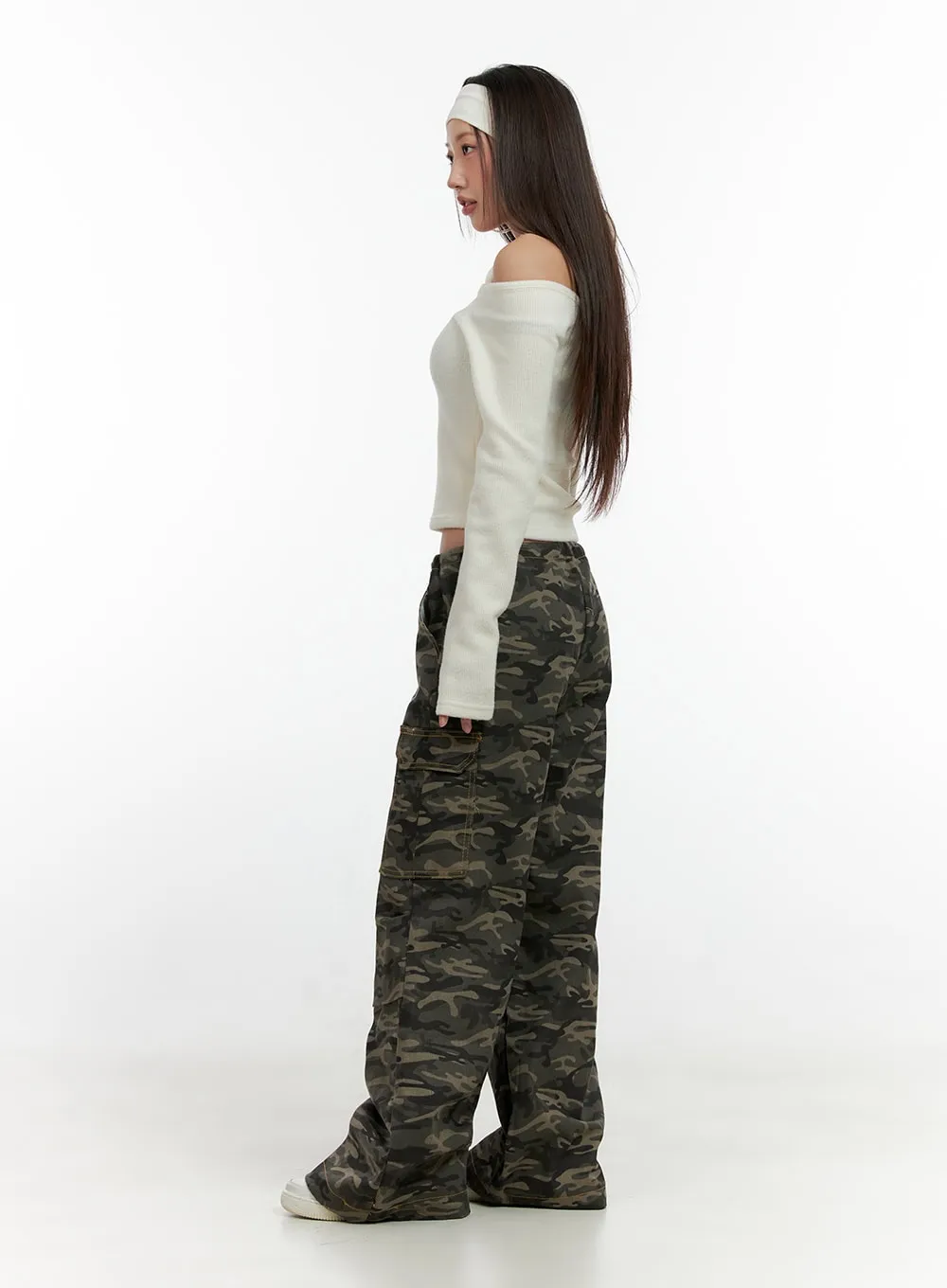 Camo Cargo Stitch Pants CN405