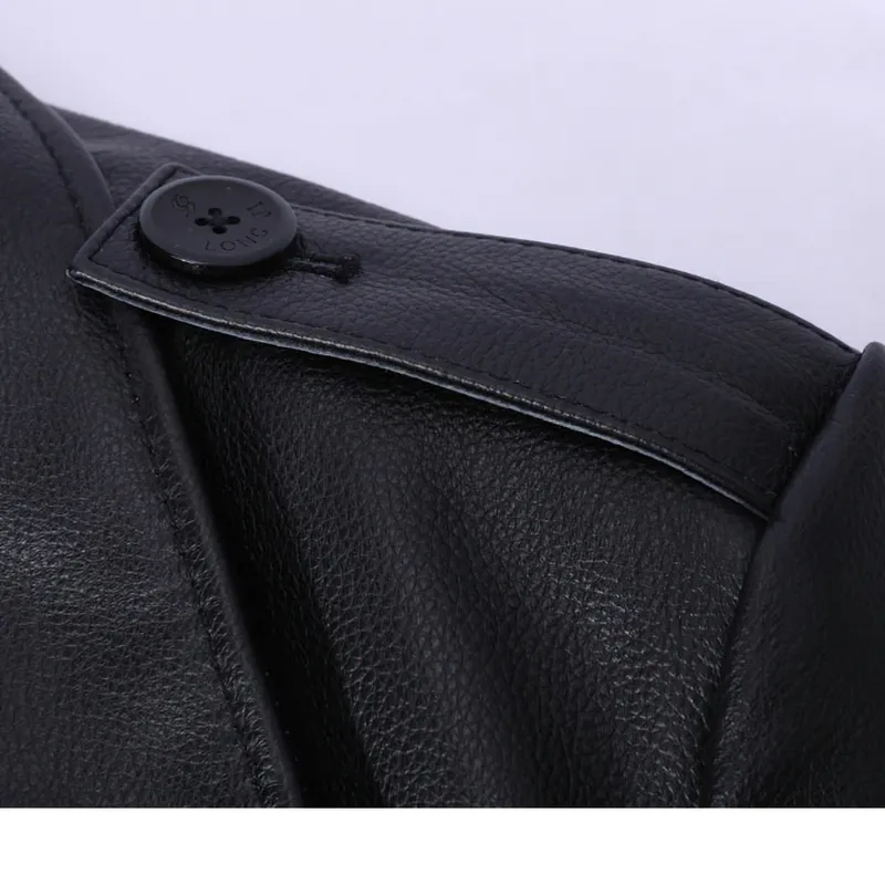 CLEARANCE / Men's Ultra Long Leather Coat with Belted - US