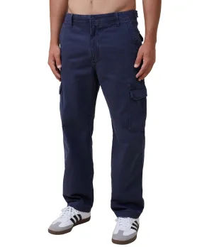 Cotton On Mens Tactical Cargo Pants Vintage Indigo Herringbone 28 x 30