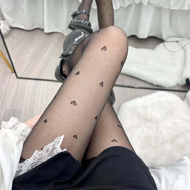 Fairy core cream hearts tights
