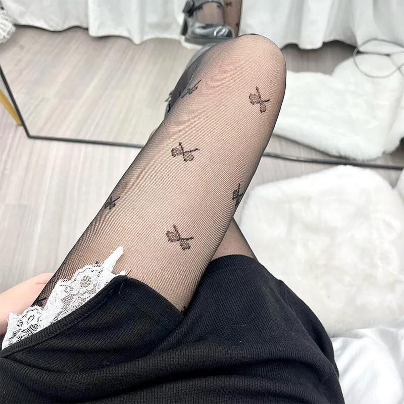 Fairy core cream hearts tights