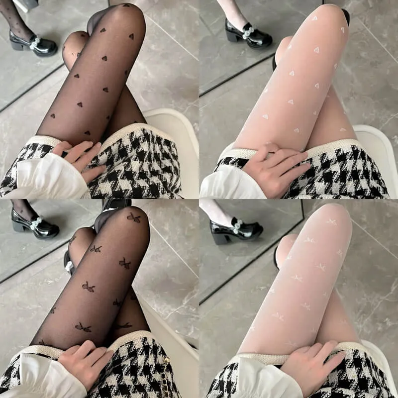 Fairy core cream hearts tights