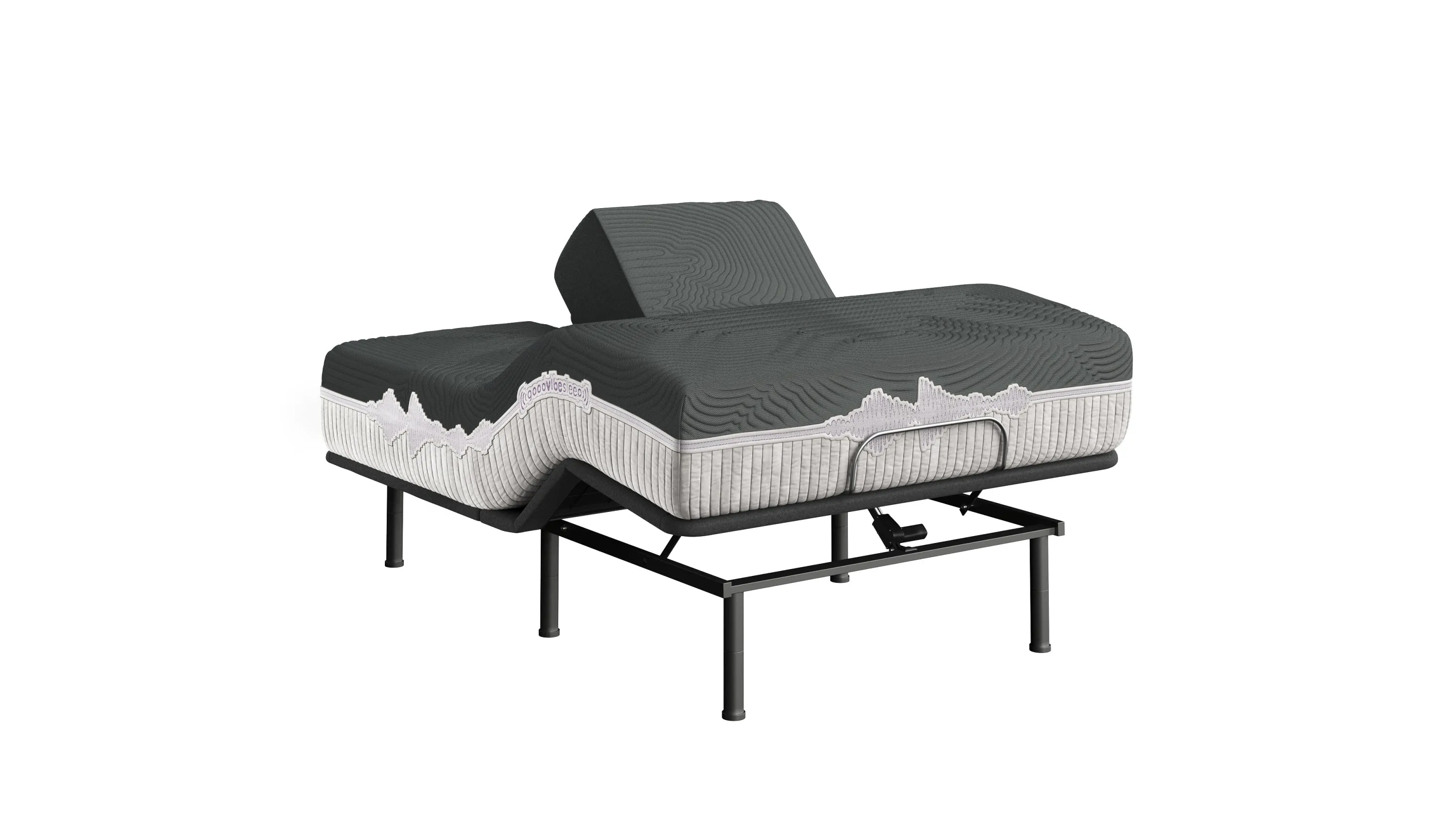 GoodVibeSleep Calm Flex Head Mattress and Adjustable Base Comfort Ensemble, Queen Size