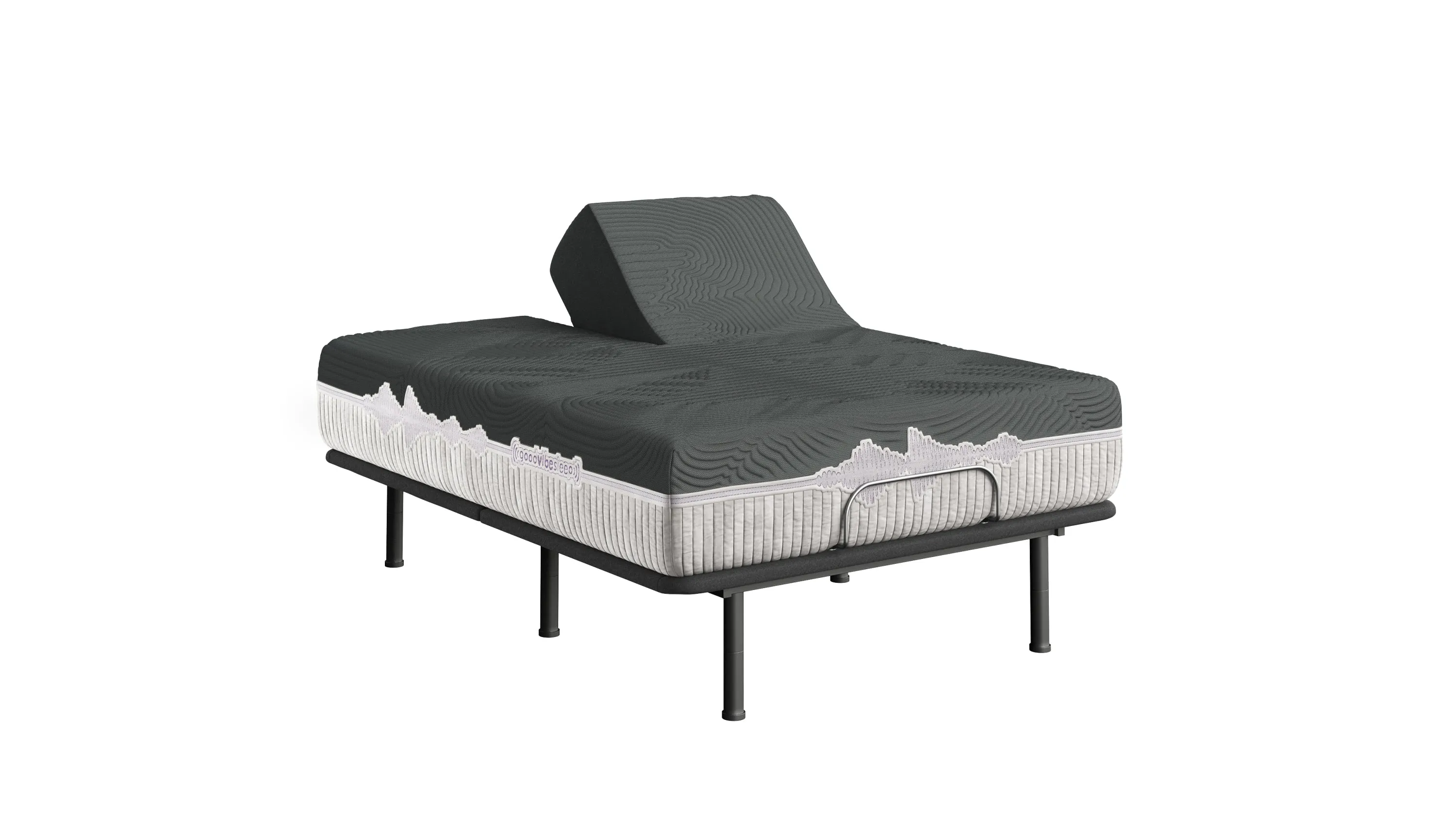 GoodVibeSleep Calm Flex Head Mattress and Adjustable Base Comfort Ensemble, Queen Size