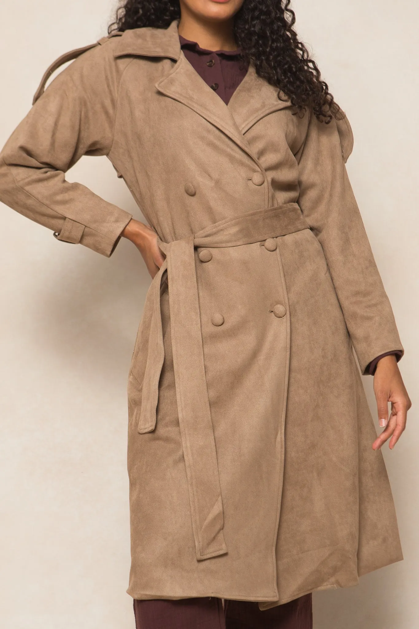 Holly Coat in Tan Suede - FINAL SALE