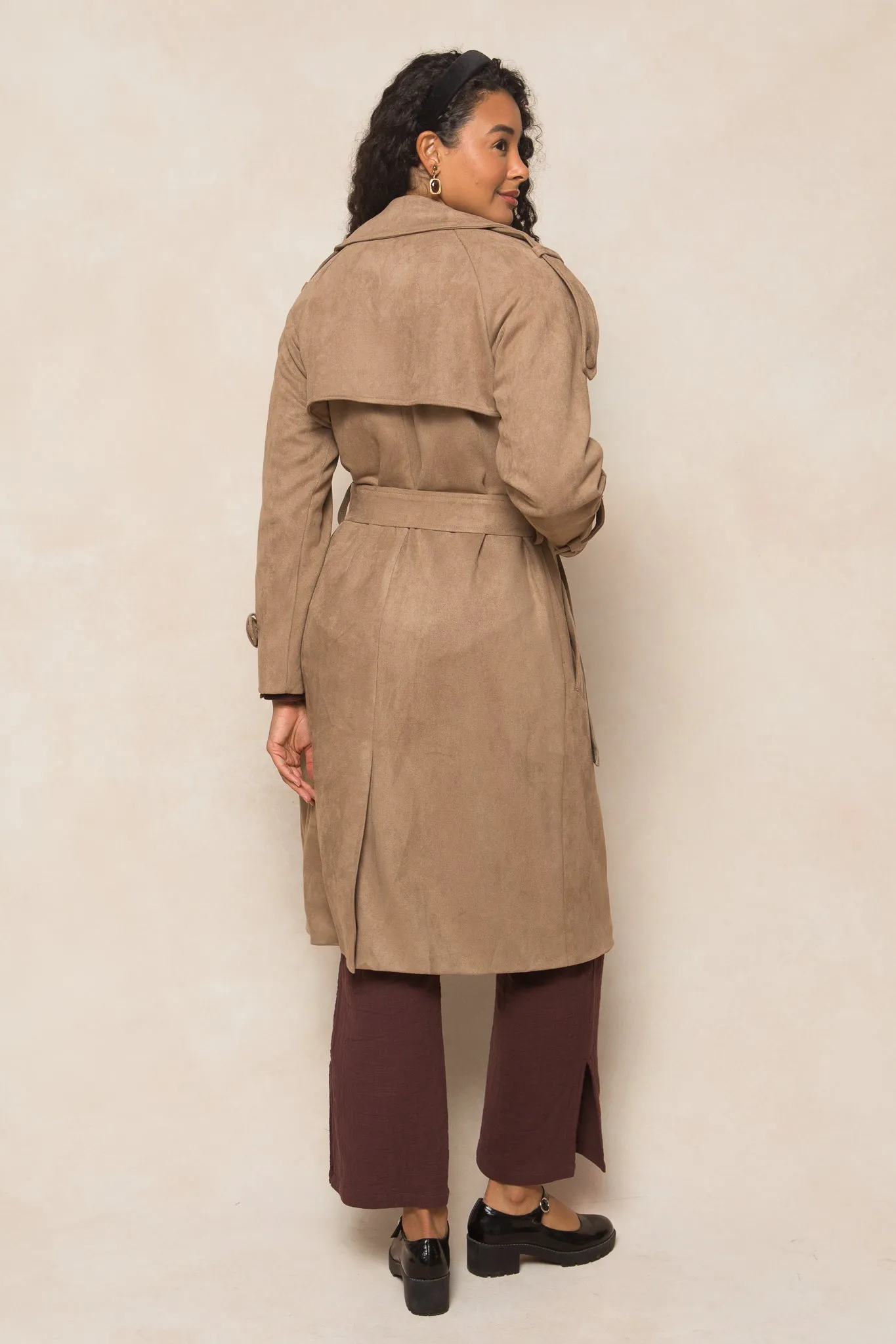 Holly Coat in Tan Suede - FINAL SALE