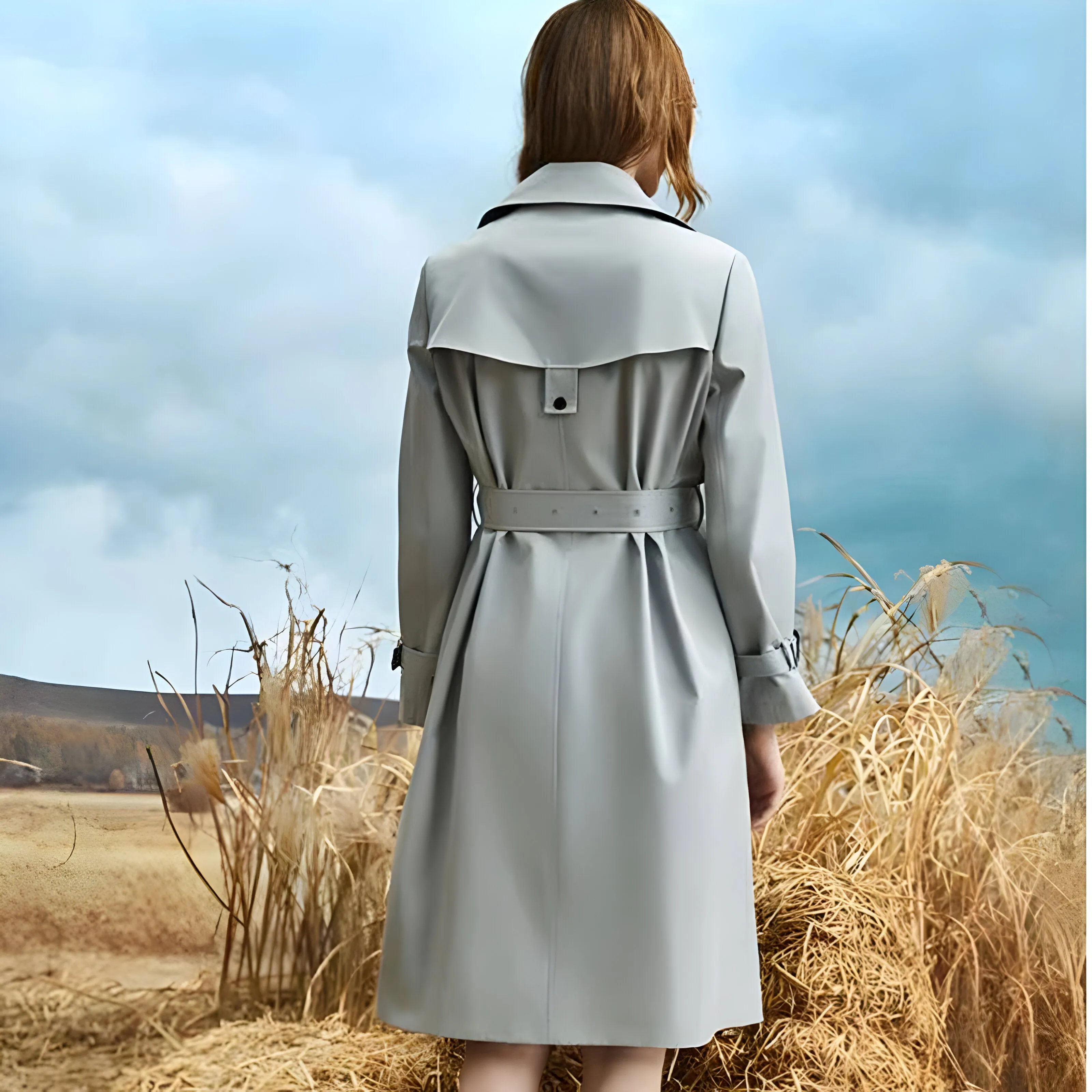 Ivyshape | Chic Lace-Up Closure Trench Coat