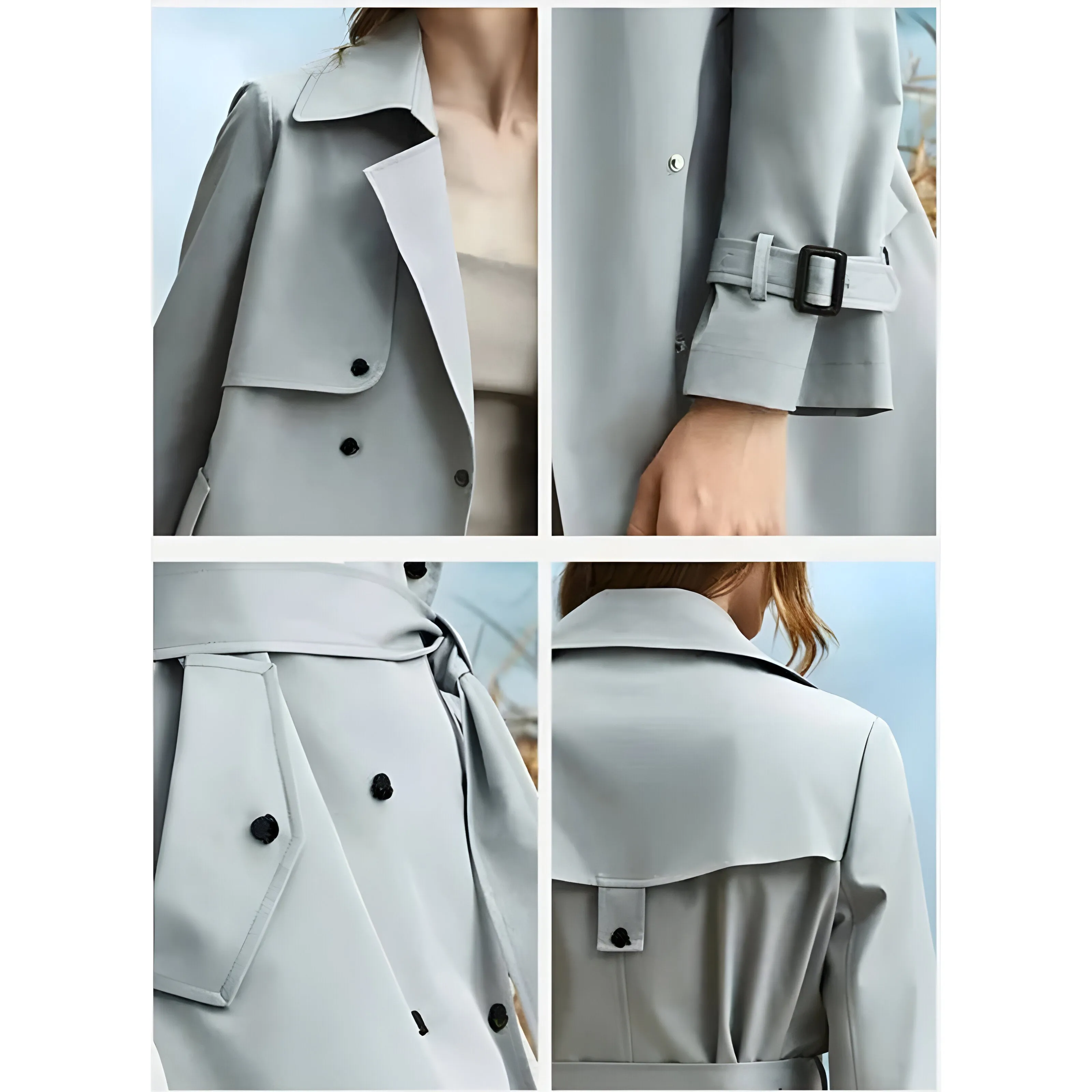 Ivyshape | Chic Lace-Up Closure Trench Coat