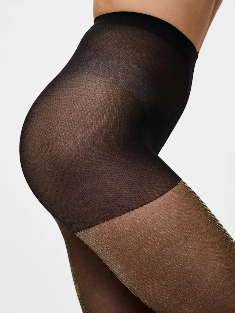 Jino Gold Tights  - Black Gold Glitter