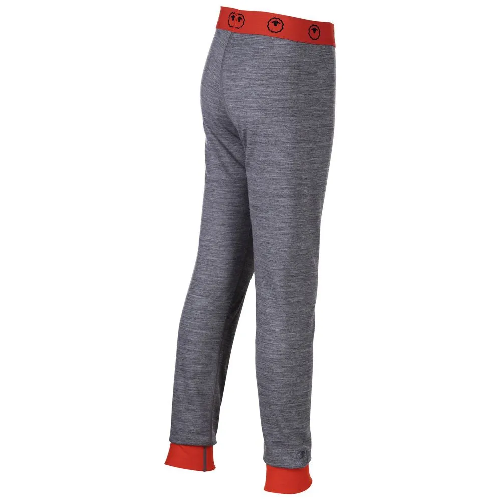 Junior Merino Blend 200 Leggings (Charcoal/Orange)