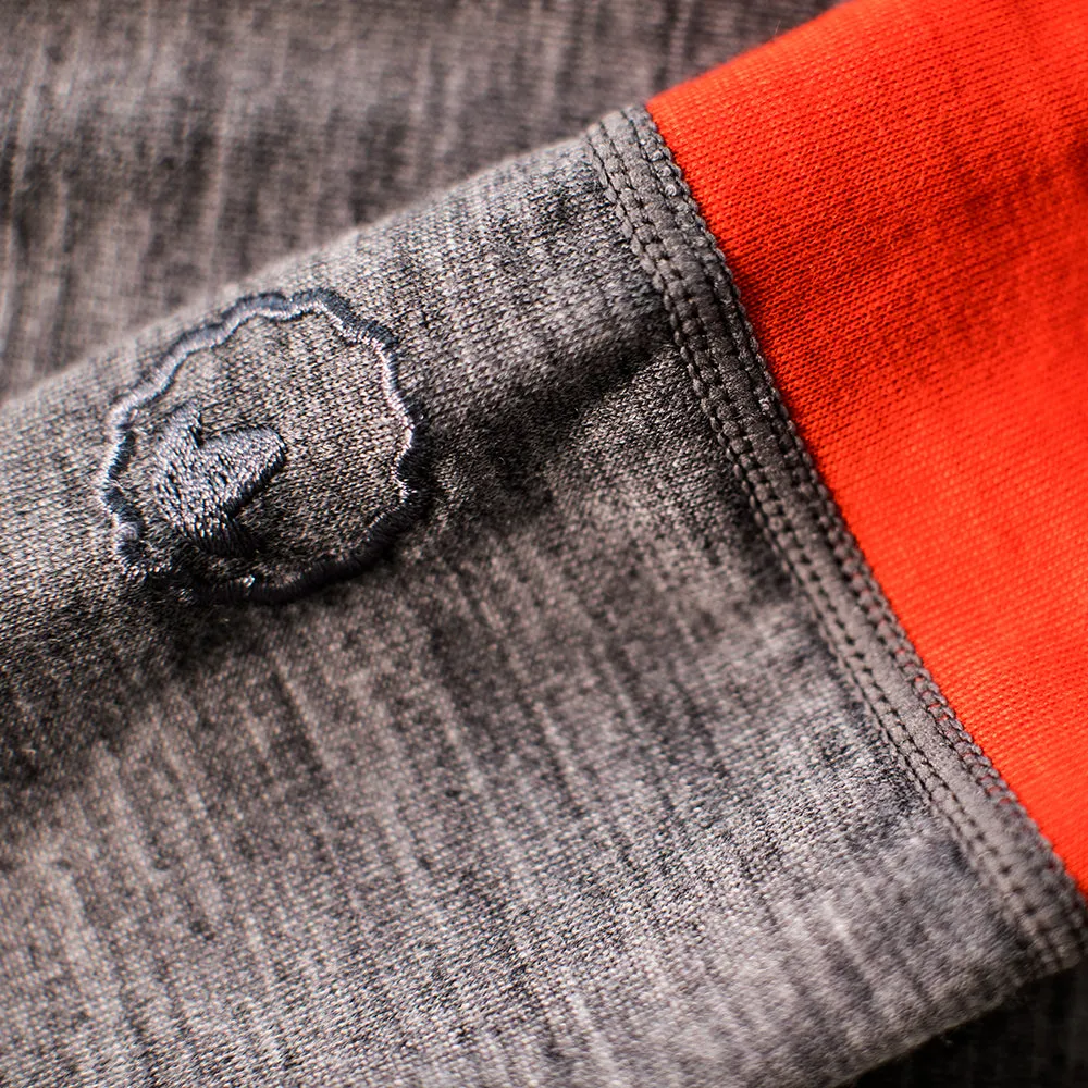 Junior Merino Blend 200 Leggings (Charcoal/Orange)