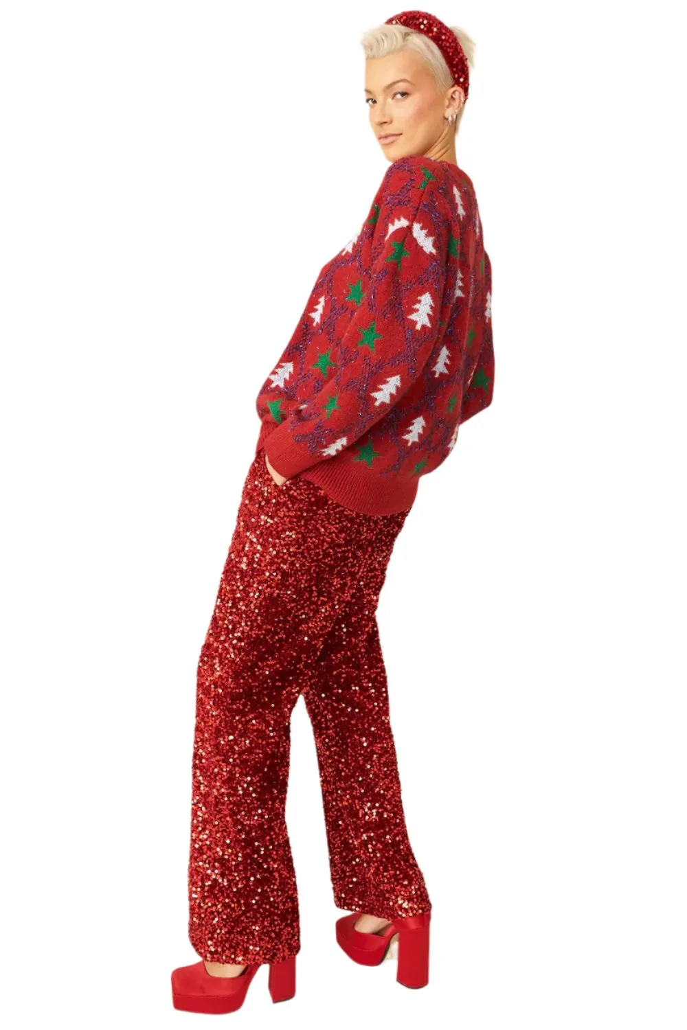 Luxury Christmas Jumper - Red Cashmere and Sustainable Banana Blend