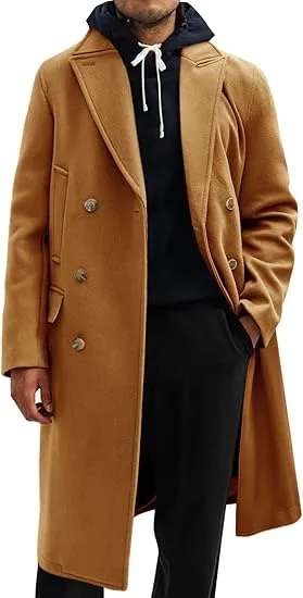 Men's Business Trench Wool Pea Gray Coat