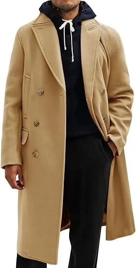 Men's Business Trench Wool Pea Gray Coat
