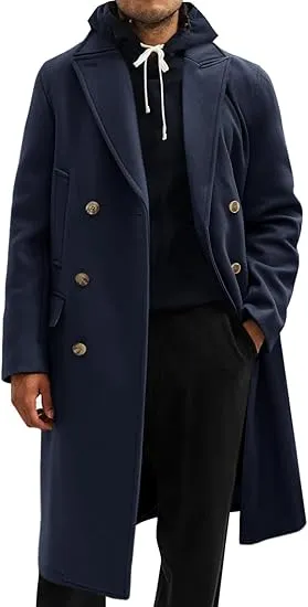 Men's Business Trench Wool Pea Gray Coat