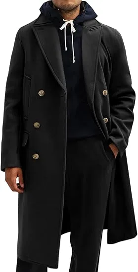 Men's Business Trench Wool Pea Gray Coat
