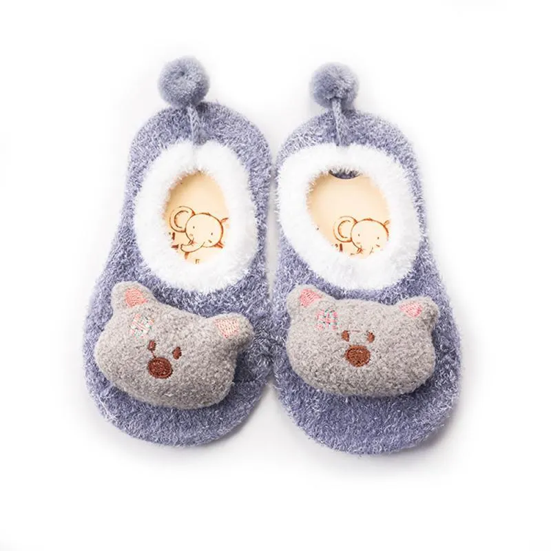 Non-slip Warm Cotton Baby Animal Socks - TEDDY BEAR Purple