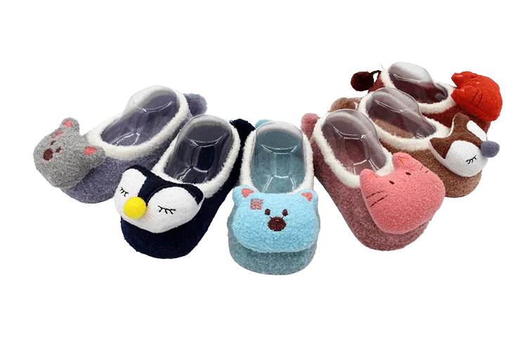 Non-slip Warm Cotton Baby Animal Socks - TEDDY BEAR Purple