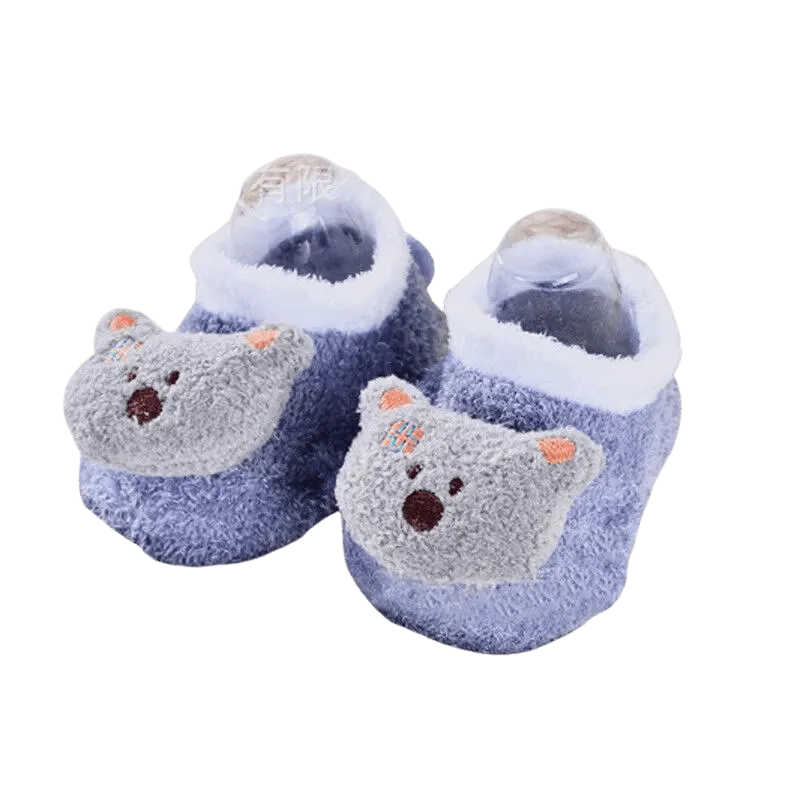 Non-slip Warm Cotton Baby Animal Socks - TEDDY BEAR Purple