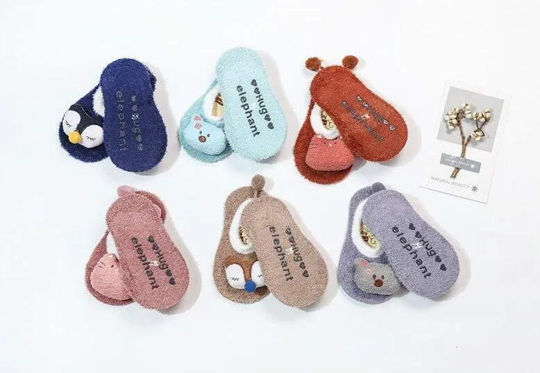 Non-slip Warm Cotton Baby Animal Socks - TEDDY BEAR Purple