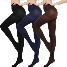 Pack Of 3 Run Resistant Control Top Panty Hose Opaque Tights