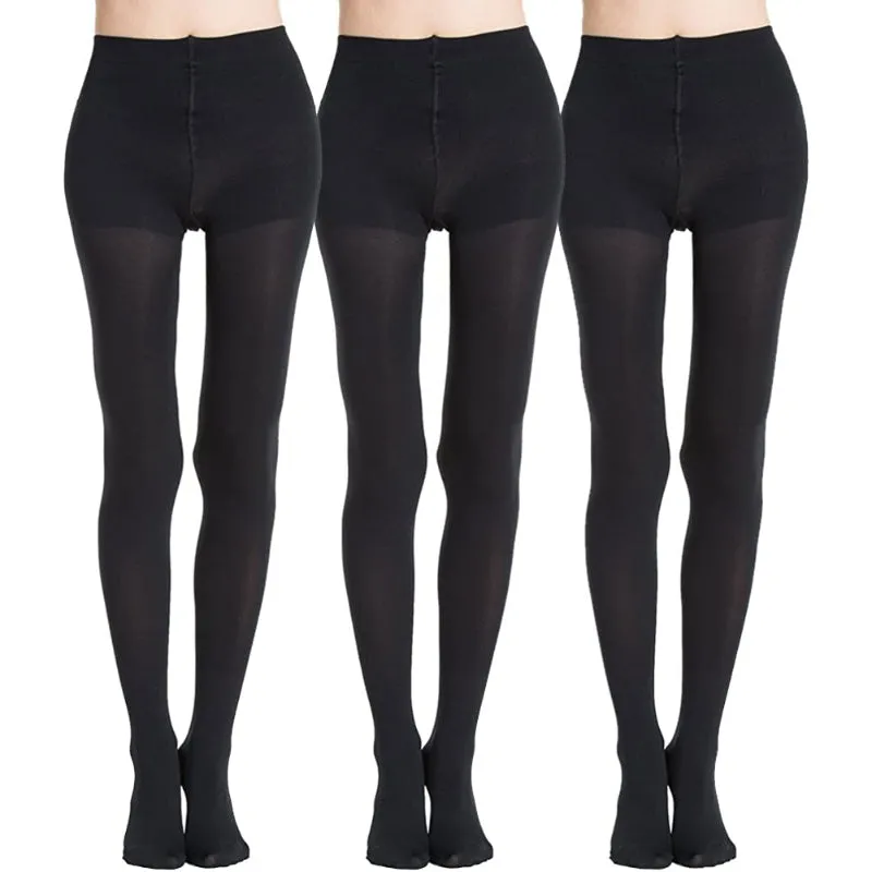 Pack Of 3 Run Resistant Control Top Panty Hose Opaque Tights