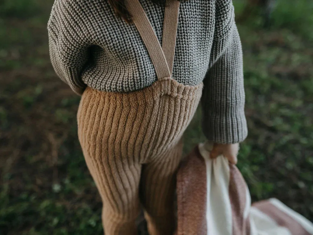 SILLY SILAS FOOTLESS GRANNY TEDDY TIGHTS | LIGHT BROWN