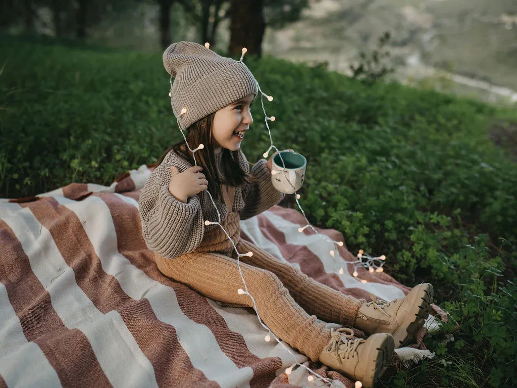 SILLY SILAS FOOTLESS GRANNY TEDDY TIGHTS | LIGHT BROWN