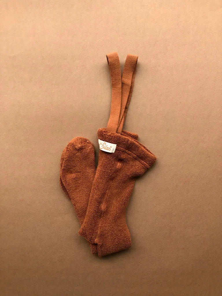 SILLY SILAS TEDDY WARMY FOOTED TIGHTS | CINNAMON