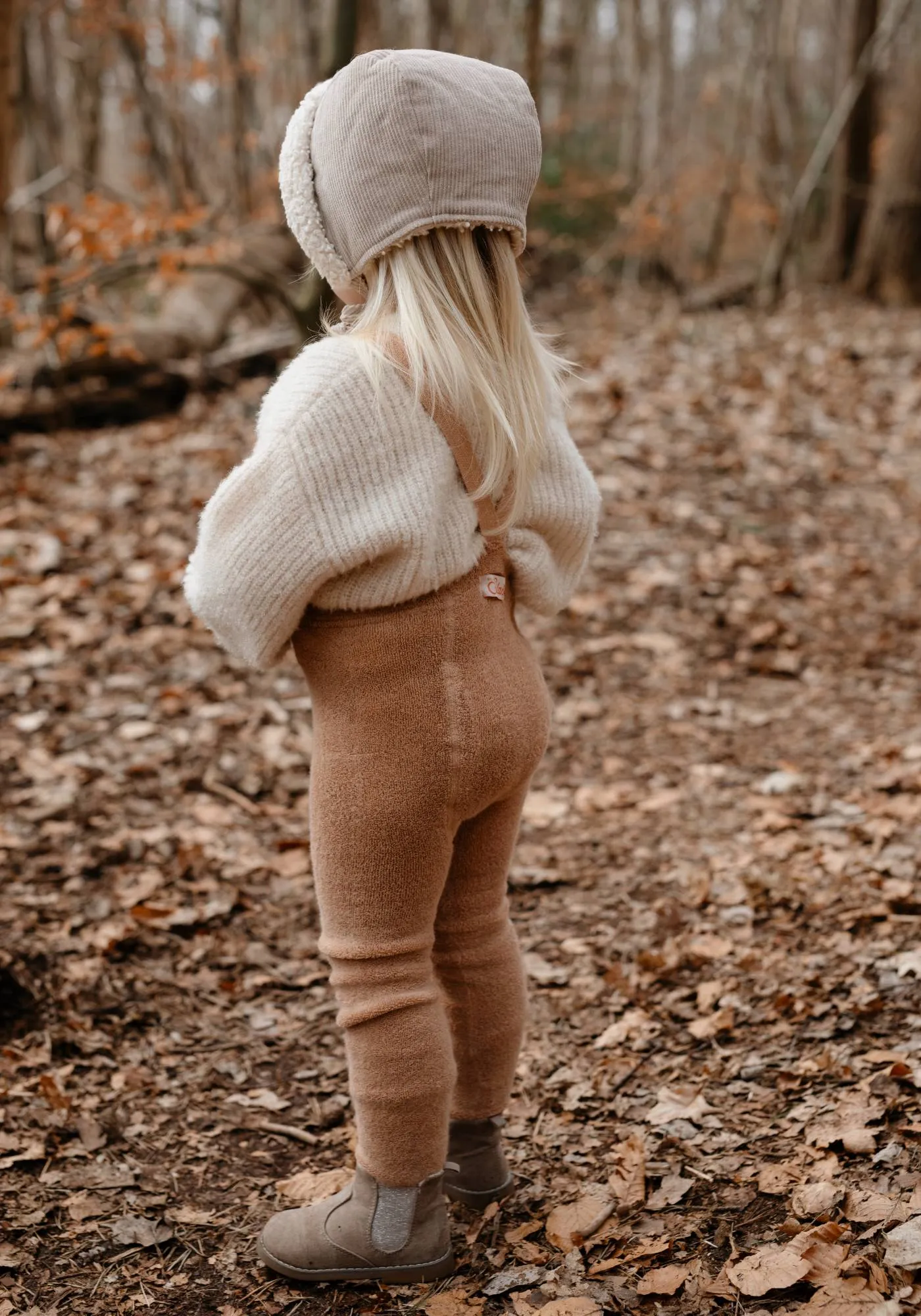 SILLY SILAS TEDDY WARMY FOOTED TIGHTS | LIGHT BROWN