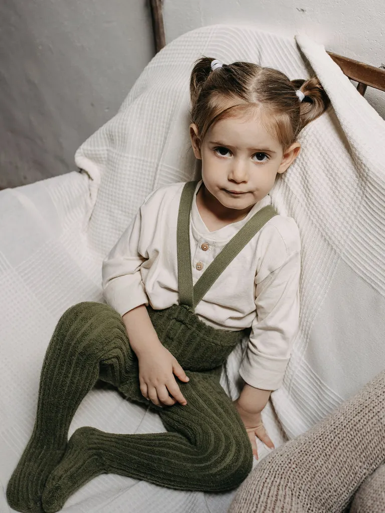 SillySilas® Granny Footed Teddy Tights w/Braces - Olive