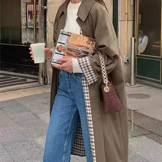 Uniwim casual fall outfits Fashionable Long Lapel Button Trench Coat 2024 Women's Autumn and Winter Elegant Commuter Coat